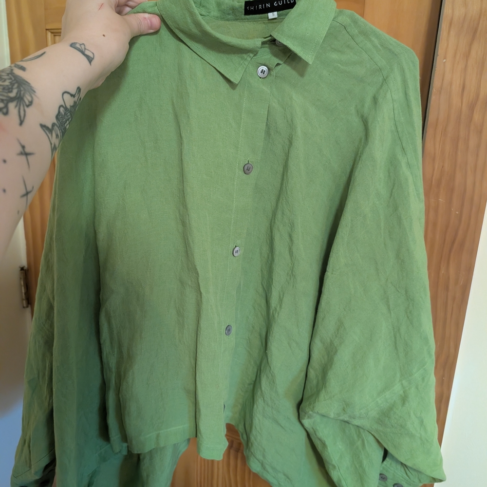 Green Button-Up Shirt